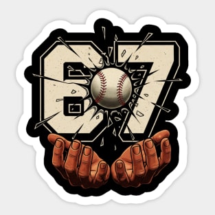 Baseball-67-Six Seven-Funny-Gen-Alpha-Meme Sticker